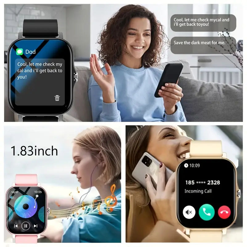 New Smartwatch, Featuring Message Alerts, Call Answering, Health Monitoring, Activity Tracking, Notification Reminders, And Fitness Functions.