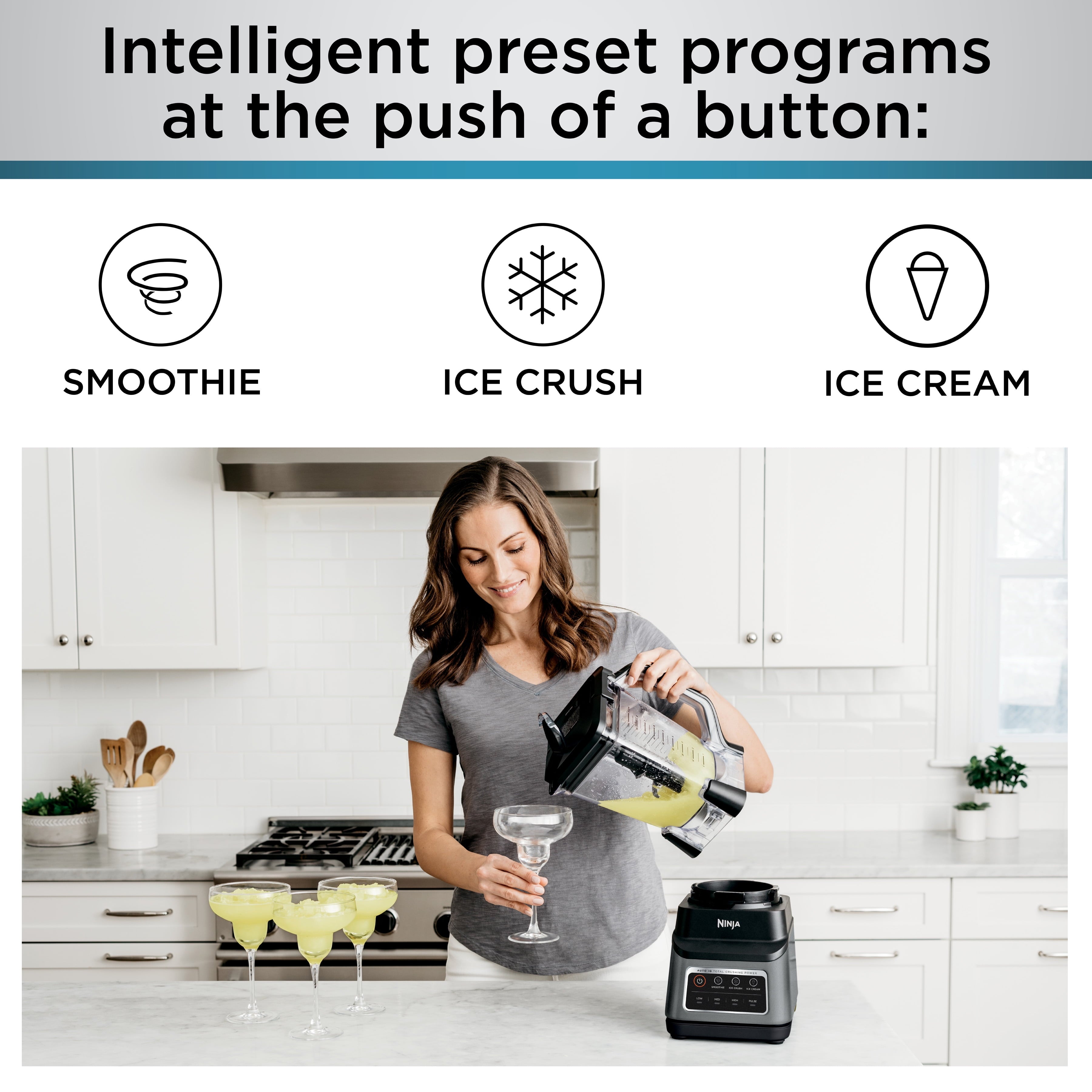Ninja Professional Plus Blender, Smoothies, Ice Crush with 2 Auto-iQ Preset Programs, 1200W, 72 Oz, BN700 Black